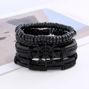 bransoletka BOHO BLACK - STER, zestaw 4 bransoletek