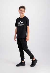 spodnie bojówki ALPHA INDUSTRIES - TWILL JOGGER BLACK, dziecięce