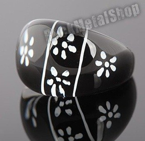 pierścień PATTERN czarny