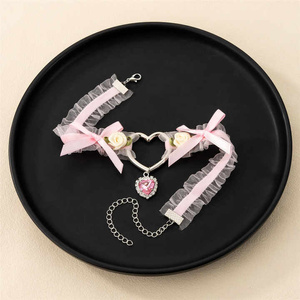 naszyjnik/choker HEART&ROSES (pink)