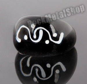 pierścień PATTERN czarny