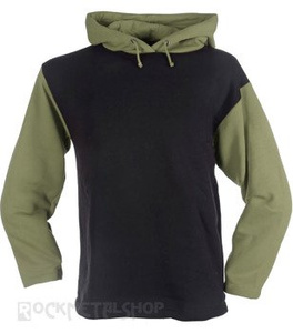 bluza CZARNA-OLIWKOWA bez nadruku, z kapturem