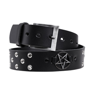 pasek PENTAGRAM + OKUCIA , skórzany