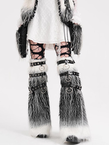 ocieplacze na nogi DEVIL FASHION - BLACK AND WHITE GOTHIC PUNK