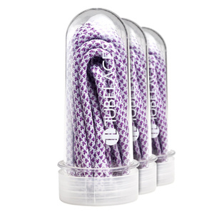 sznurowadła TUBELACES - WHITE/PURPLE (150 cm)