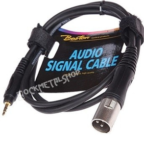 przewód mikrofonowy BOSTON: XLR męski - mały JACK STEREO (3.5mm) / 3m