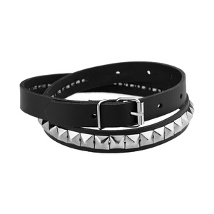 pasek z ćwiekami PYRAMID 1-rzędowy gęsty, skóra naturalna