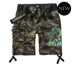 spodnie bojówki krótkie IRON MAIDEN SAVAGE SHORTS - THE NUMBER OF THE BEAST darkcamo