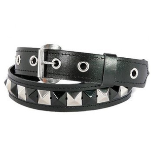 pasek z ćwiekami PYRAMID 1-RZĄD, skóra ekologiczna