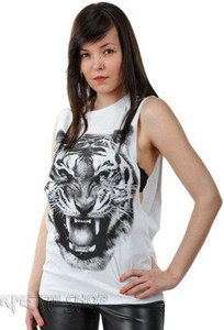 bezrękawnik damski TIGER WHITE