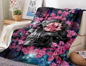 narzuta/koc SKULL & FLOWERS