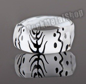 pierścień PATTERNS biały