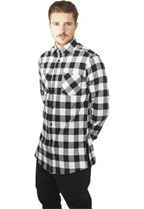 koszula SIDE-ZIP LONG CHECKED FLANELL blk/wht