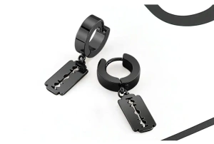 kolczyki RAZOR BLADE, black