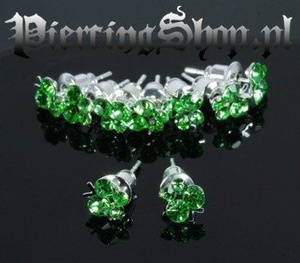 kolczyk LISTEK zielony