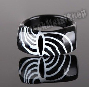 pierścień PATTERN czarny