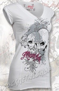 tunika damska MIAMI INK - WHITE SKULLS GIRLIE