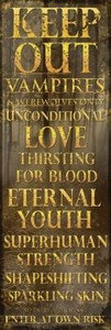 plakat na drzwi KEEP OUT - VAMPIRES