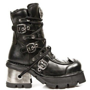 buty damskie NEW ROCK ITALI NEGRO, PLANING NEGRO M8 ACERO ORIF Y CANAL [M.990-C1]