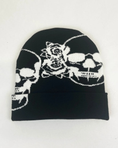 czapka zimowa SKULL & ROSES