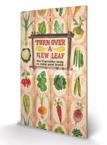 dekoracja/obraz na drewnie IWM - TURN OVER A NEW LEAF