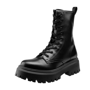 botki damskie ALTERCORE czarne 9-dziurkowe (NEVIN VEGAN BLACK)