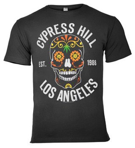 koszulka CYPRESS HILL - FLORAL SKULL ciemnoszara