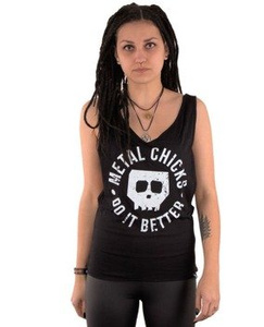 bluzka damska METAL CHICKS DO IT BETTER - SKULL, na ramiączka