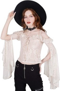 bluzka damska KILLSTAR - BREATHLESS (IVORY)