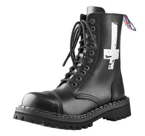 glany STEADY'S - 10 dziurek, czarne / KRZYŻ BIAŁY (STE/10/HAFT)