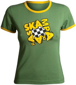 bluzka damska SKAMPARARAS - LOGO (zielono-żółta)