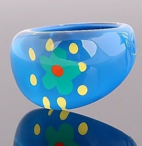 pierścień FLORAL niebieski