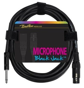 przewód mikrofonowy BOSTON "Black Jack":  XLR -  DUŻY JACK mono (6.3mm) / 2m