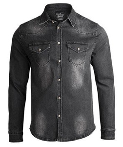 koszula RILEY DENIMSHIRT black, jeansowa