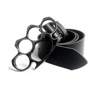 pas FINGER BLACK skóra naturalna