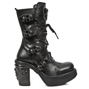 buty damskie NEW ROCK ITALI NEGRO, NOMADA NEGRO, PLT. NKR T.SKULL OXIDO [M.8366-S8]