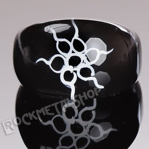 pierścień FLORAL czarny