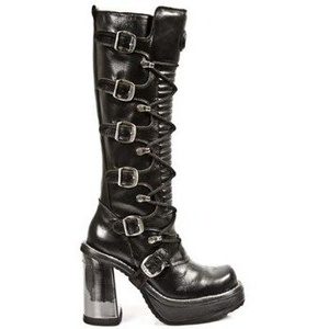 buty damskie NEW ROCK NOMADA NEGRO, NEW CIRCLE TACON ACERO [M-9908-S1]