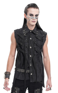 kamizelka DEVIL FASHION - BLACK GOTHIC PUNK CROSS