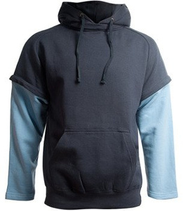 bluza GRANATOWA / NIEBIESKA bez nadruku, kangurka z odpinanym kapturem i rękawami