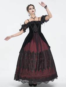 suknia DEVIL FASHION - BLACK AND RED GOTHIC