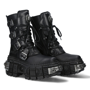 buty NEW ROCK ITALI NEGRO NOMADA NEGRO, TANK CASCO NEGRO POWER ACERO [M-WALL373-S3]