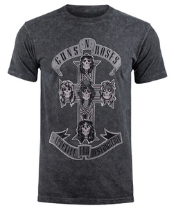 koszulka GUNS N' ROSES - MONOCHROME CROSS, barwiona