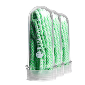 sznurowadła TUBELACES - WHITE/NEON GREEN (130 cm)