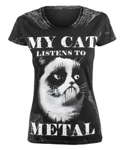 bluzka damska AMENOMEN - MY CAT LISTENS TO METAL (OMEN077DA ALLPRINT WHITE)