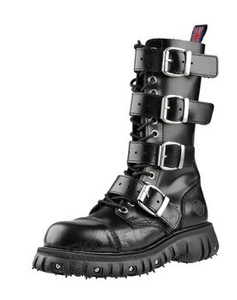 glany NEVERMIND - CZARNE (14 dziurek + 4 klamry) polerowane