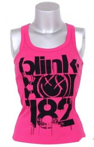 bluzka damska BLINK 182 - 3 BARS (PINK) na ramiączkach