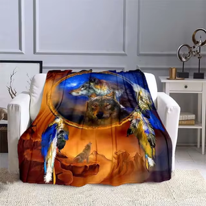 narzuta/koc INDIAN'S WOLVES