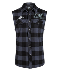 workshirt OZZY CHECKSHIRT SLEEVELESS black/grey