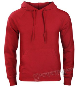 bluza FRUIT OF THE LOOM - RED bez nadruku, kangurka z kapturem